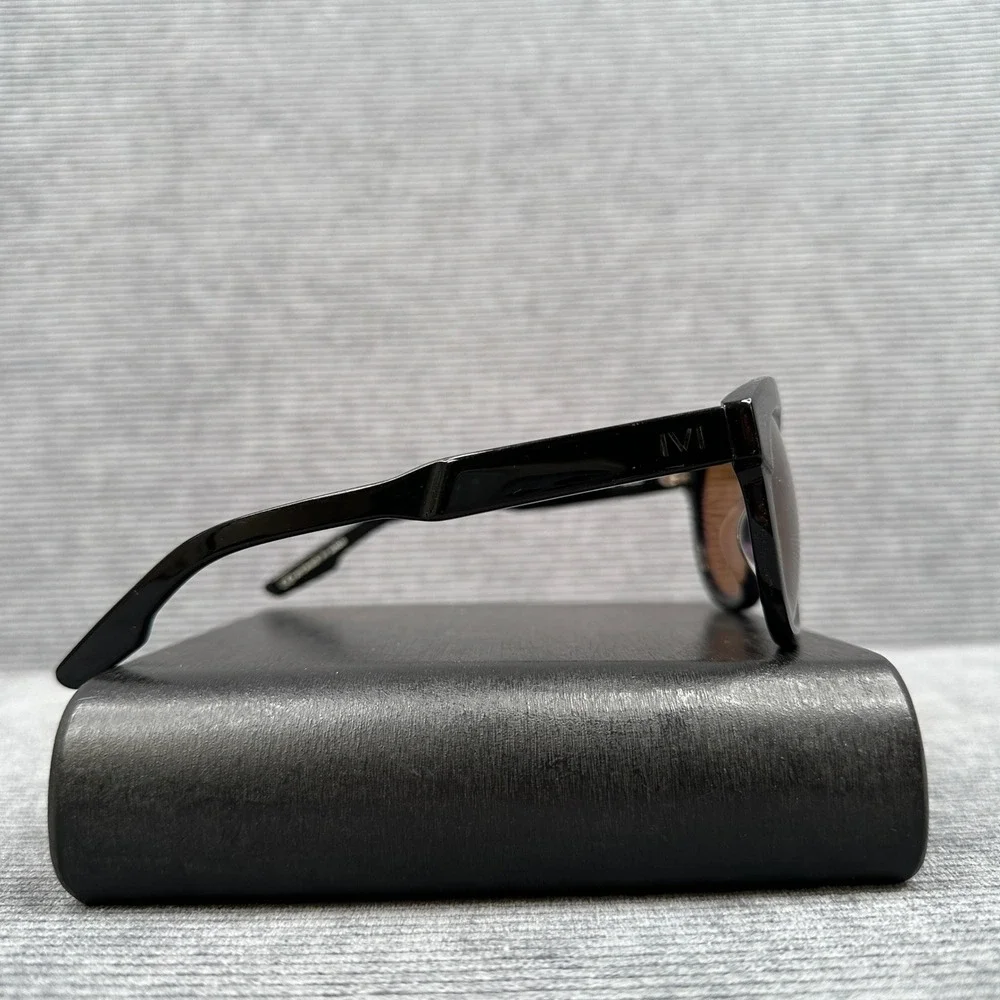IVI Allison Black Y2K Sunglasses Brown Lens Handmade in Japan 091670-910‎ 53mm